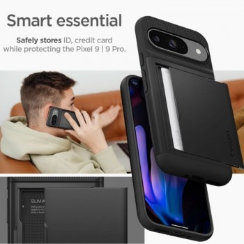 Spigen Slim Armor Cs dėklas - juodas (Google Pixel 9/Pixel 9 Pro)